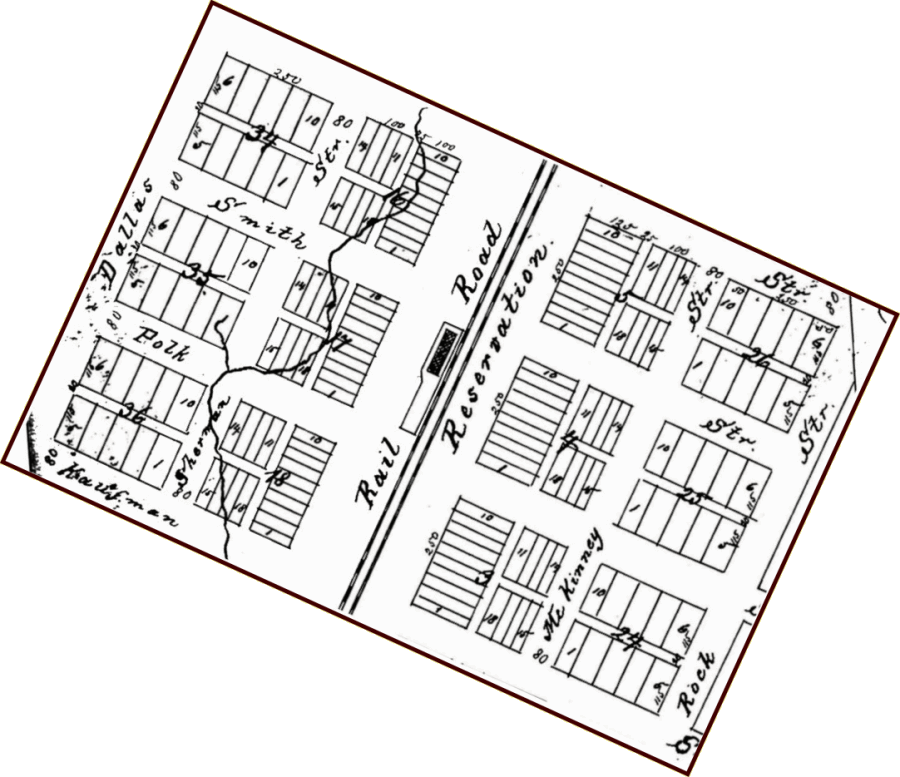 1878 map of the historic heart of Richardson